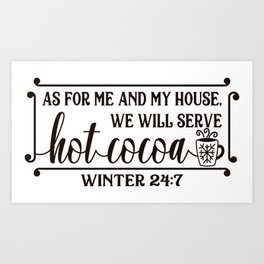 Funny Winter Hot Cocoa Sign Art Print