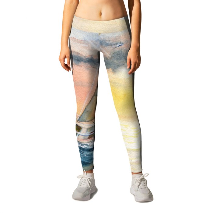 Sailing To The Sunset  Leggings