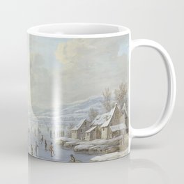 Wintergezicht Met Ijsvermaak Mug