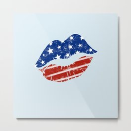 American Patriotic Lips / American Flag Lips / Fourth of July Lips Metal Print