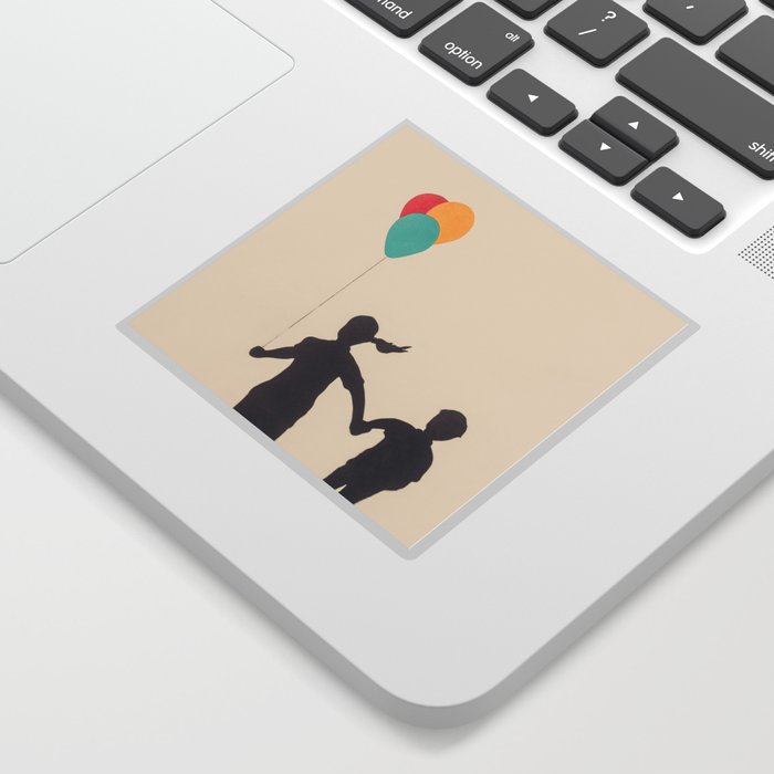 Girl And Boy With Balloons Sticker