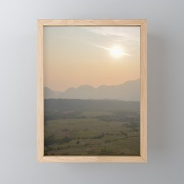 Sunset landscape in Laos, South East Asia | Colorful nature, landscape, travel photography Framed Mini Art Print
