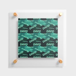 pattern with the name David in blue colors and watercolor texture Floating Acrylic Print