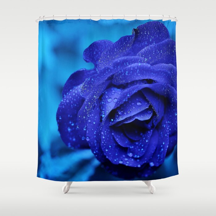 Blue Rose Shower Curtain By Igordron Society6 Blue Rose Shower Curtain