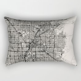 Sunrise Manor USA - Aesthetic City Map - Black and White Rectangular Pillow