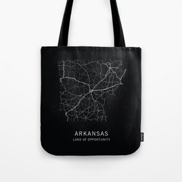 Arkansas State Road Map Tote Bag