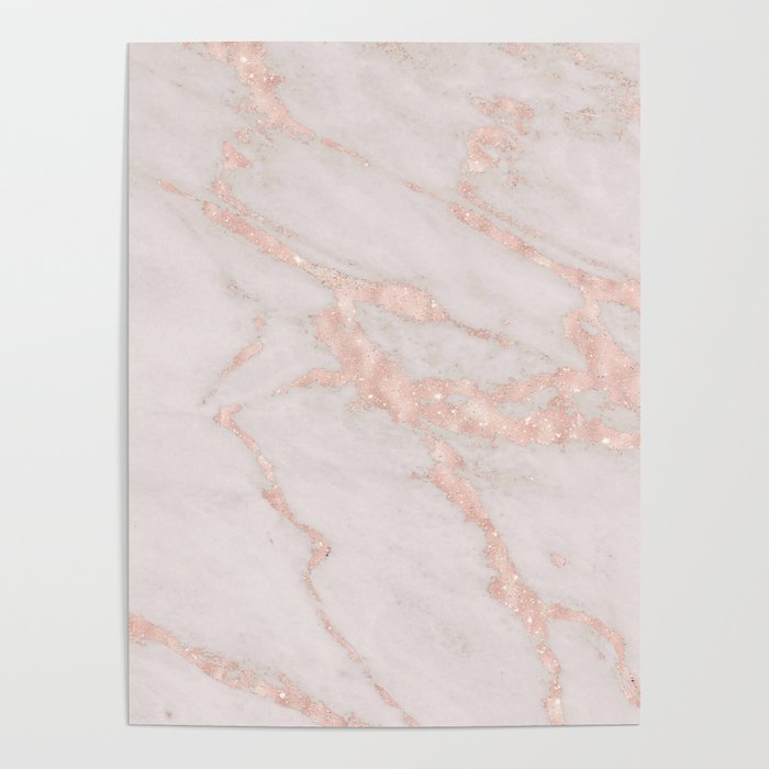 Blush Pink And Glitter Marble Collection Poster