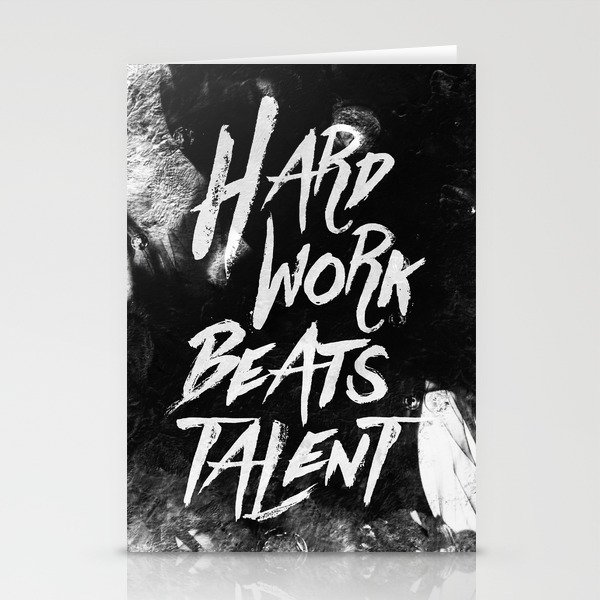 Inspirational Typographic Quote Hard Work Beats Talent Stationery