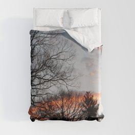 red clouds in the sky Duvet Cover