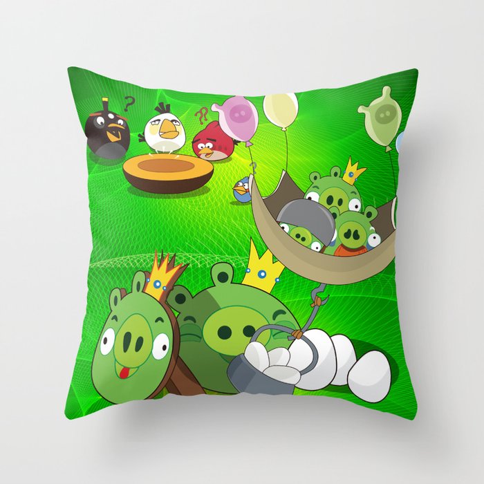 Angry Birds Cartoon Mix Throw Pillow By Maxvision Society6