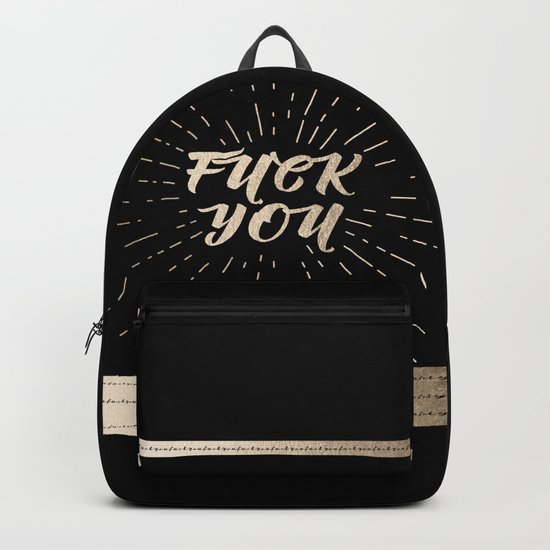Fuck You! - Black and Gold Backpack