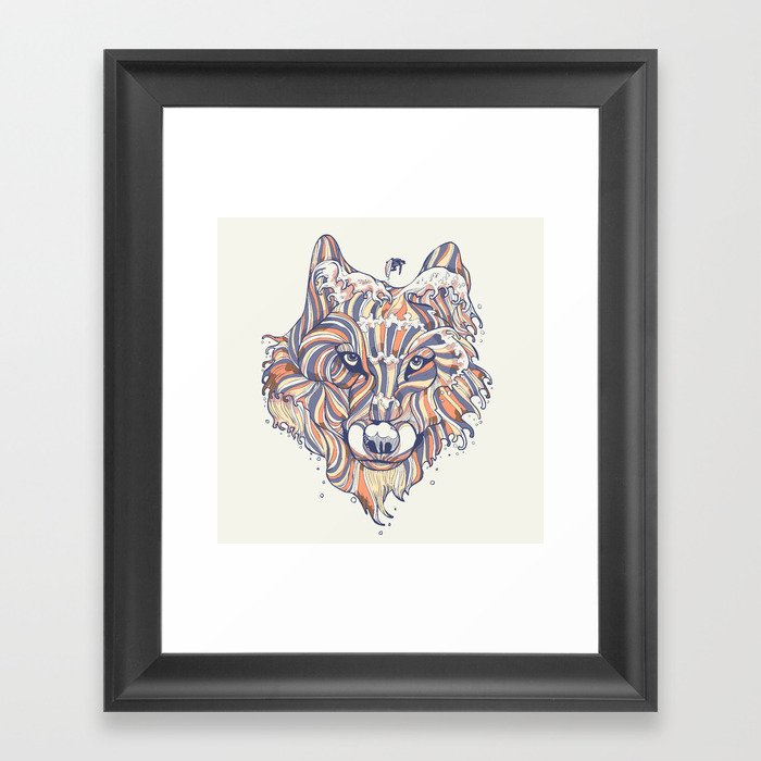 Wave Wolf Framed Art Print