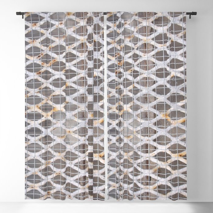 INDUSTRIAL. Rusty white grating. Blackout Curtain