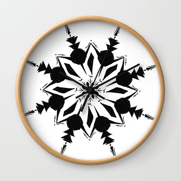 Anya Scratch Snowflake White Wall Clock