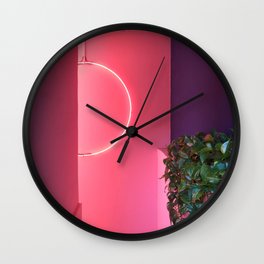 Pink Neon Sign | Interior Design Photography Wall Clock