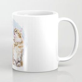 Cute Cat on the Lurk Watercolor Painting Coffee Mug