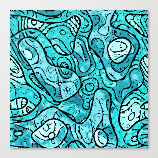 Abstract Shades of Blue Canvas Print