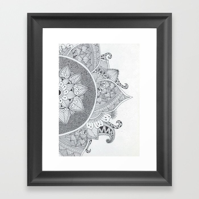 Half Page Mandala Framed Art Print by StephDesigns Society6