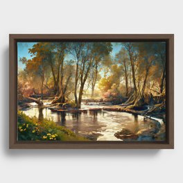 Still morning by the river | painting Framed Canvas