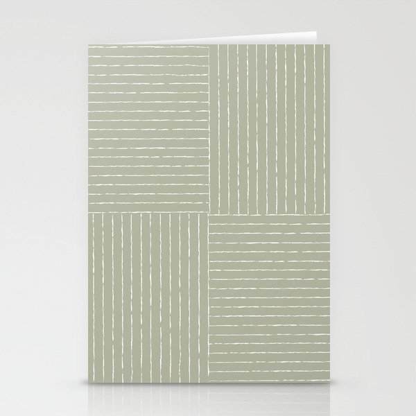 Lines III (Linen Sage) Stationery Cards