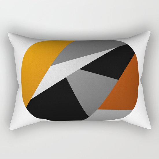 Metallic Moon - Abstract, metallic textured geometric moon space artwork Rectangular Pillow