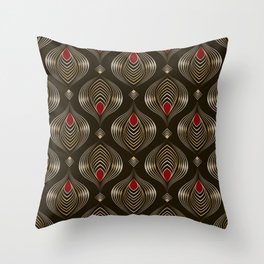 Seamless beautiful antique bronze pattern vintage ornament. Geometric background design, repeating texture.  Throw Pillow