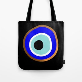 Black background Evil eye Tote Bag
