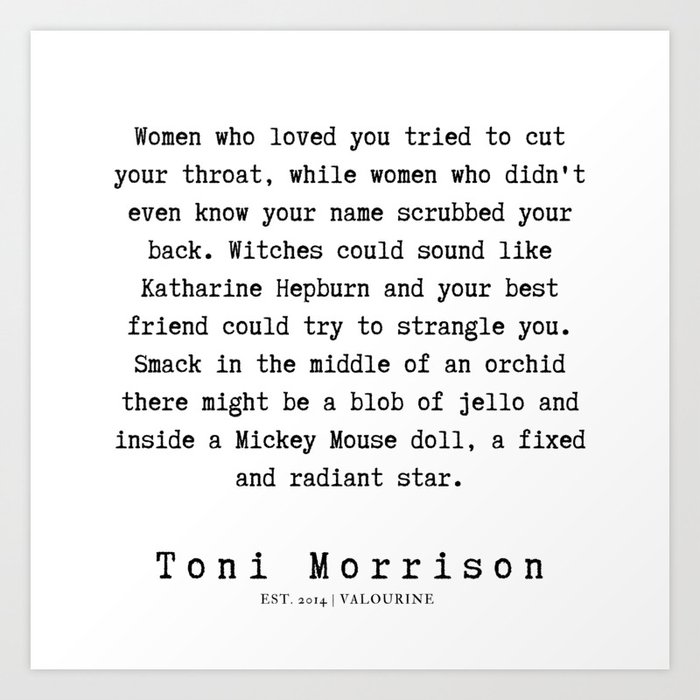 66 Toni Morrison Quotes 190807 Art Print By Quotesandsayings Society6