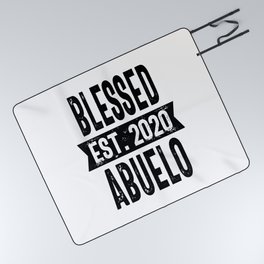 Blessed Est. 2020 Abuelo Grandpa Gift Picnic Blanket