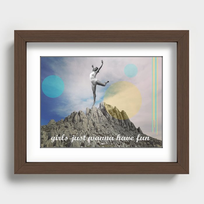 girls just wanna have fun Recessed Framed Print