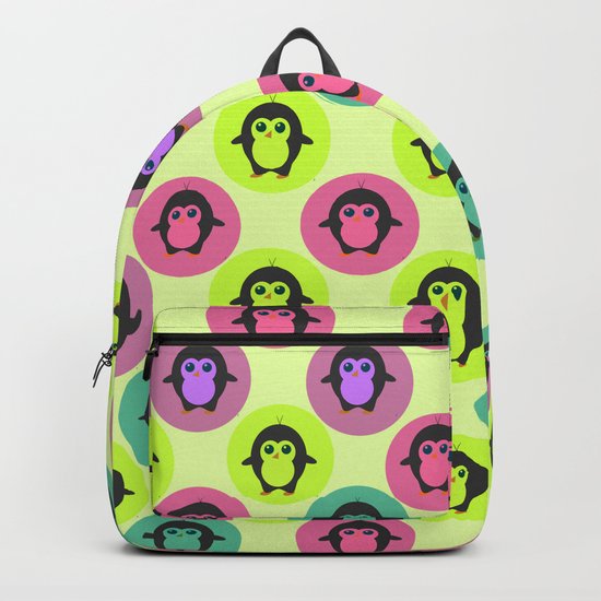 Penguins in colorful bubbles Backpack