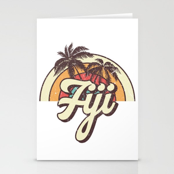 Fiji beach city Stationery Cards