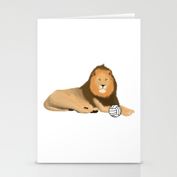 Lion Volleyball Stationery Cards