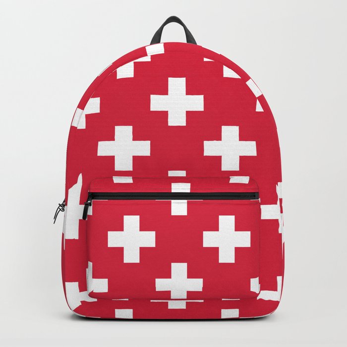 Prophet Blame Authorization Red Plus Sign Pattern Backpack by Jared S Davies | Society6