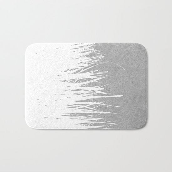 Concrete Fringe White Side Bath Mat