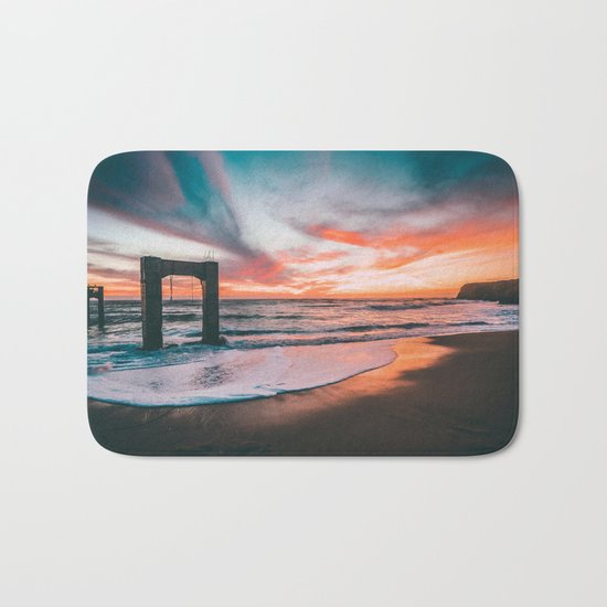 Sunset sky sea Bath Mat