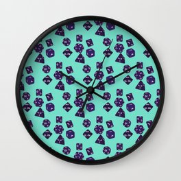 Dice Everywhere - Purple Wall Clock