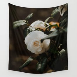 White Camellia Wall Tapestry