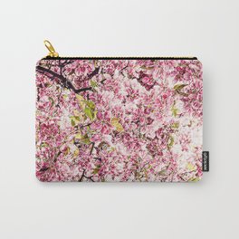 Pink Apple Blossoms Sketch Texture Floral Carry-All Pouch