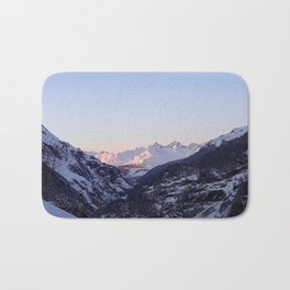 Up there is silence, mountain, winter, glacier Bath Mat
