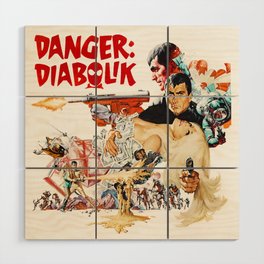 Danger Diabolik - 1968 Illustrated Vintage Movie Poster Wood Wall Art