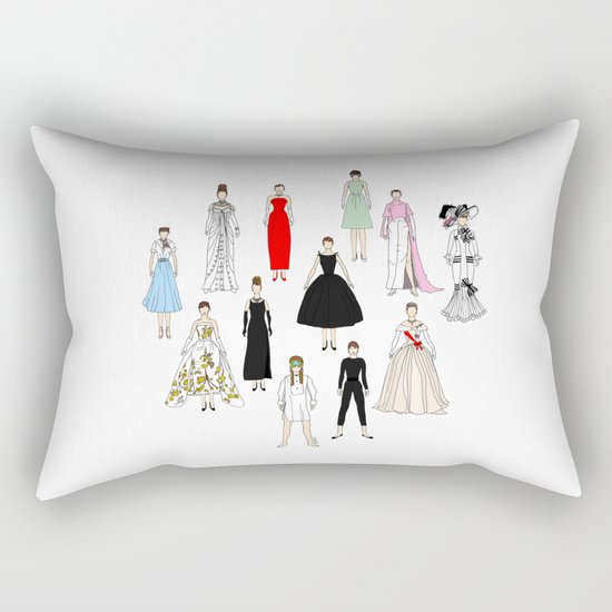 Audrey Fashion Whimsical Layout Rectangular Pillow