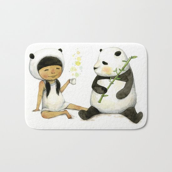 Tea Time with Panda Bath Mat