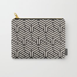 Black and Taupe Cube Geometric Shape Pattern Pairs Diamond Vogel 2022 Popular Colour Palatine 0370 Carry-All Pouch
