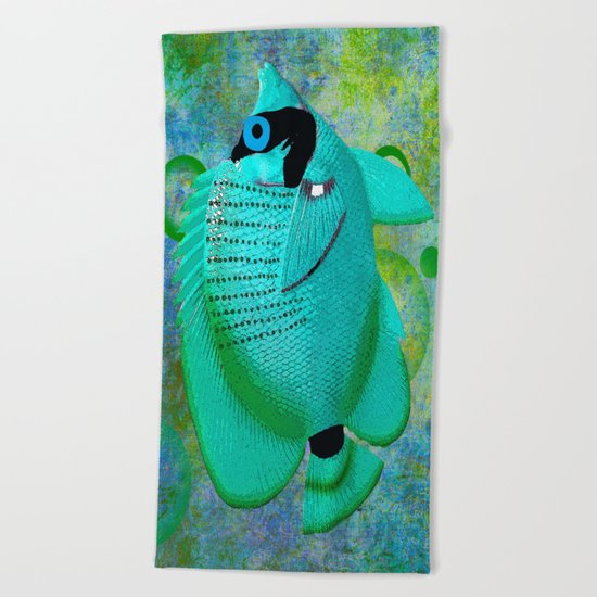 ANGEL FISH BLUE Beach Towel