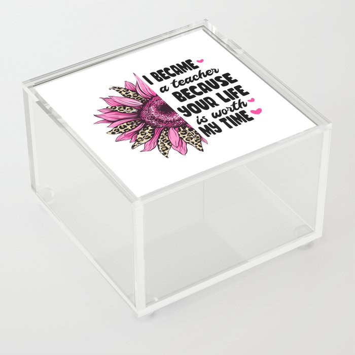 Teacher motivational half sunflower Acrylic Box