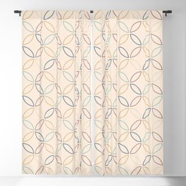 Four Leaf cement circle tile. Geometric circle decor pattern. Digital Illustration background Blackout Curtain