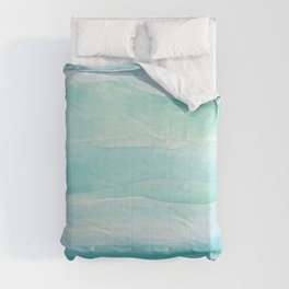 Ocean Layers - Blue Green Watercolor Comforter