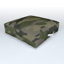 Olive Green Camo #2 Outdoor Floor Cushion | Beige, Retro, Camouflage, Military, Urban, Uniform, Olive, Disguise, Army, Modern 