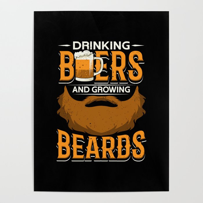 Beers And Beards Poster